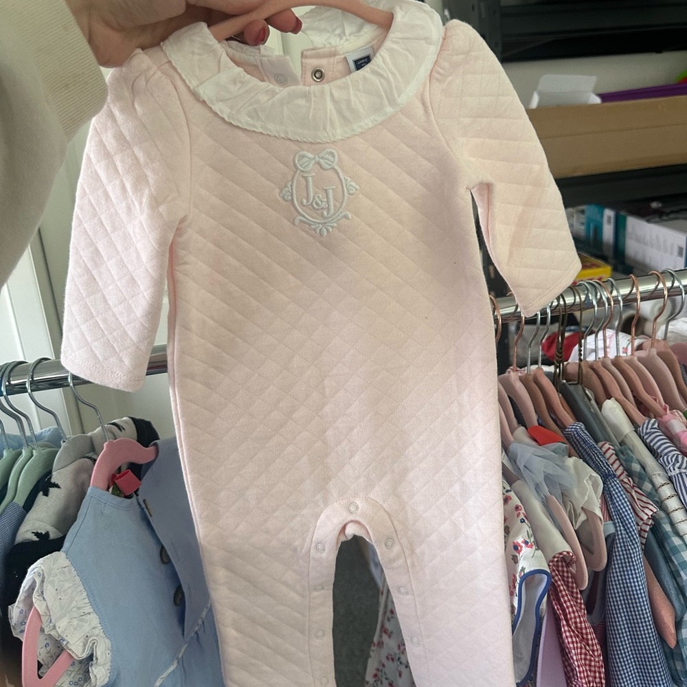 Quilted Pink Baby One Piece